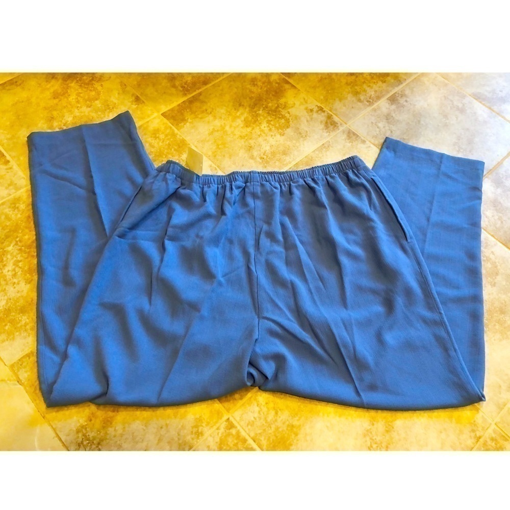 🆕 Drapers & Damons vintage straight leg high rise pull on pants blue pockets 1X - Picture 6 of 10